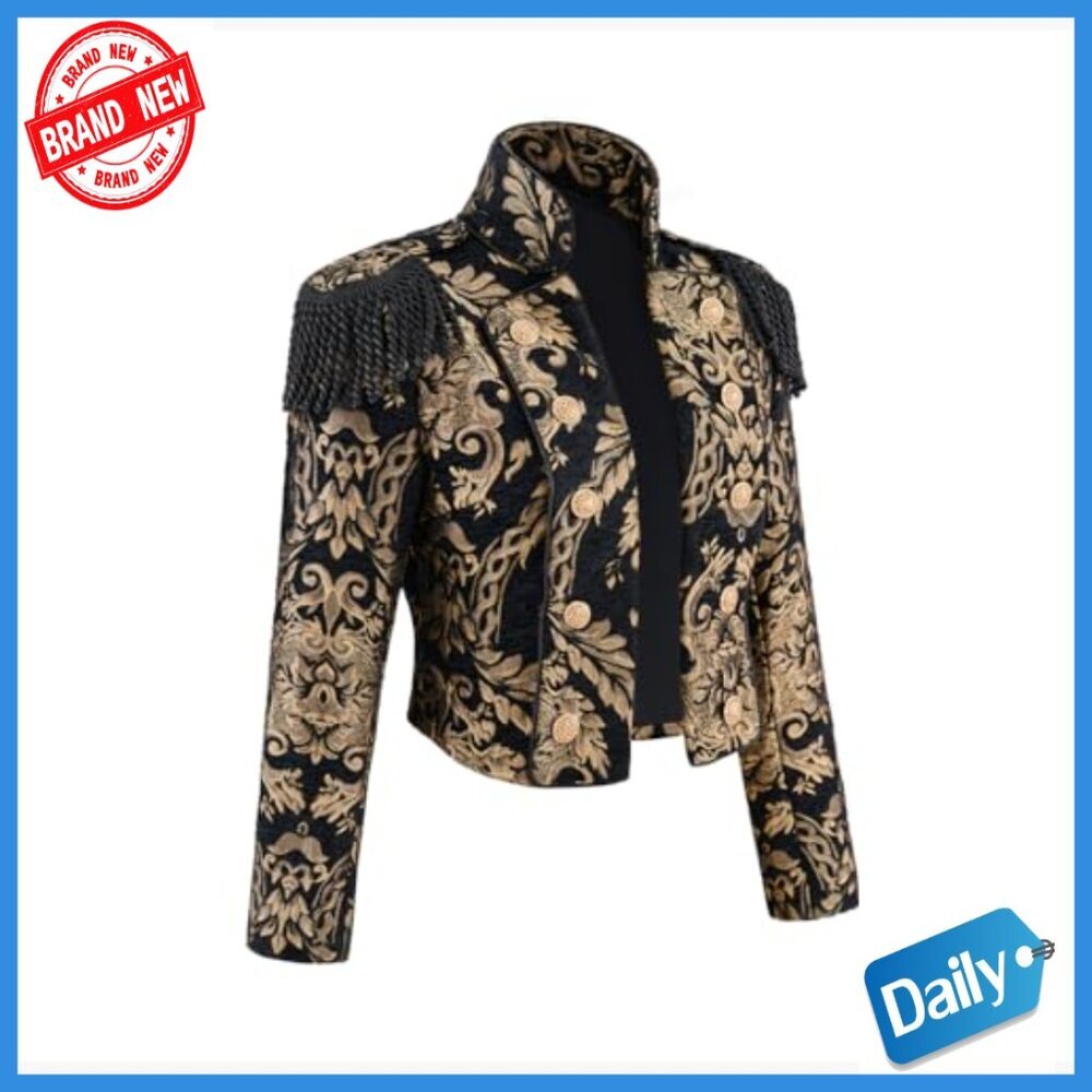 Steampunk Vintage Jacket Long Sleeve Medieval Gothic Coat Victorian Retro - Picture 2 of 6